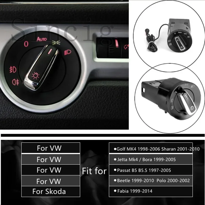 Interruptor de luces VW 3BD941531 con o sin sensor para Golf y Passat - imagen 2