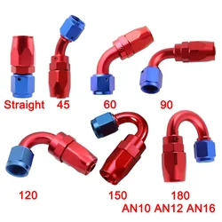 Kit adaptador extremo manguera aceite AN10 AN12 AN16 45-180 rojo azul
