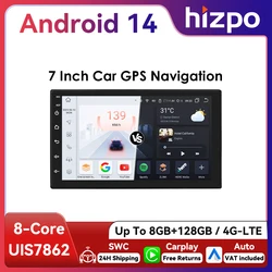 Hizpo Radio 2 DIN Android con pantalla táctil, GPS, RDS y DSP