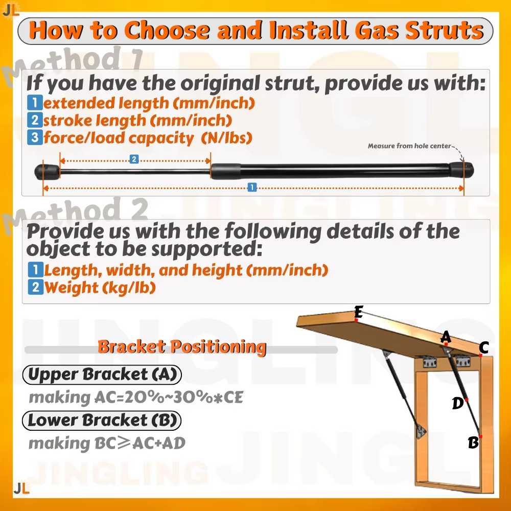 Amortiguador de gas universal de 305 mm para puertas y portones - imagen 3