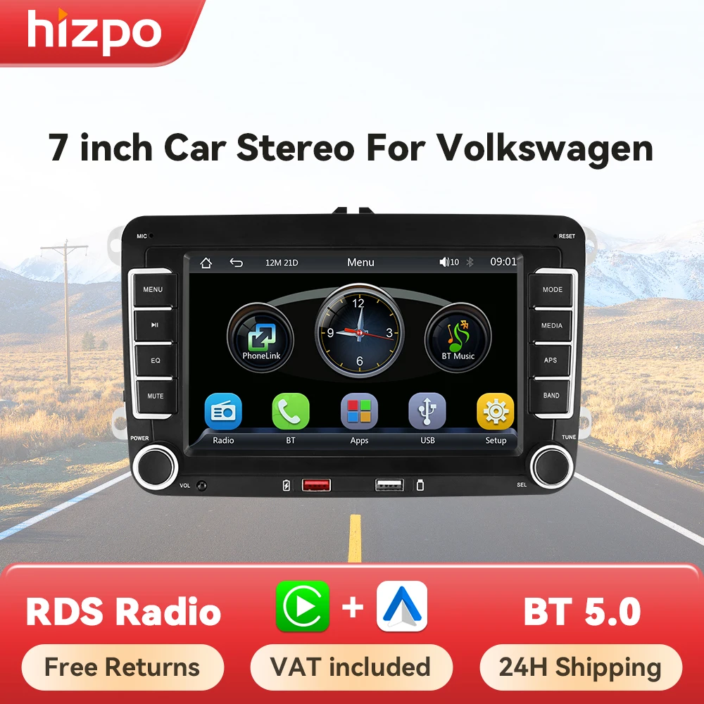 Radio multimedia Hizpo MP5 CarPlay Android Auto – VW Polo/Golf 5/6