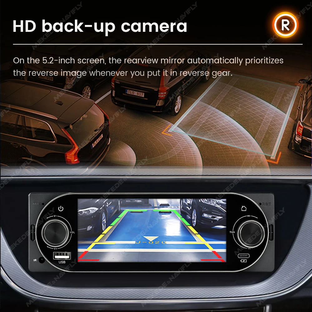 Radio de coche 1 DIN MEKEDE con pantalla MP5, CarPlay y Android Auto - imagen 4