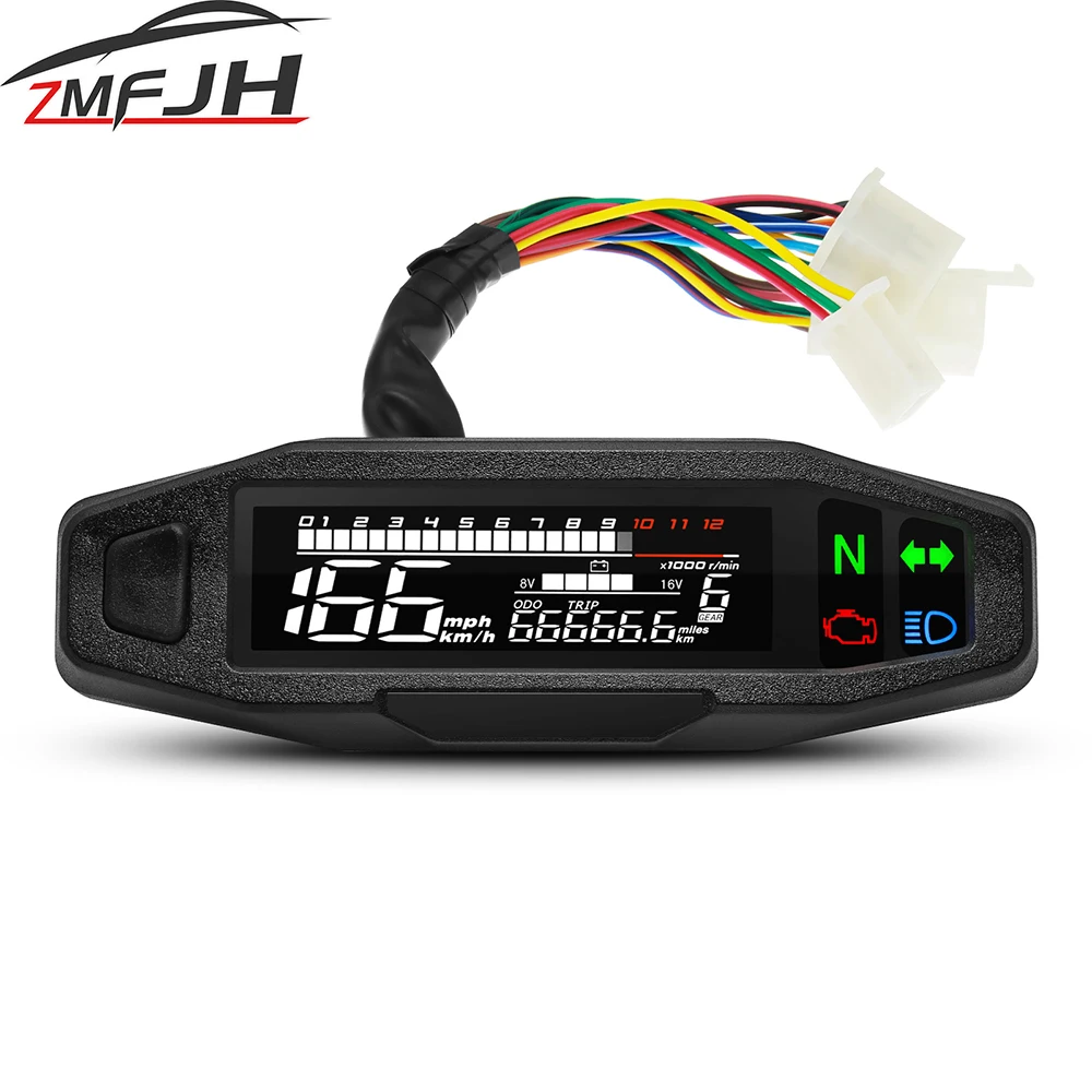 Tacómetro digital universal para moto con velocímetro y sensor RPM