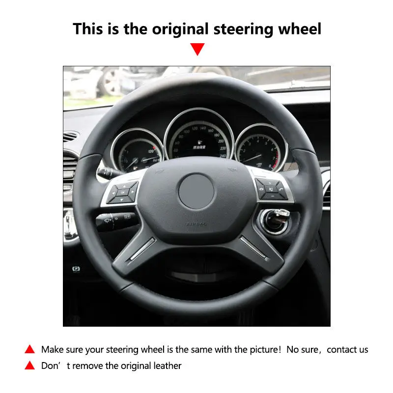 Funda de cuero perforado para volante compatible con Mercedes-Benz