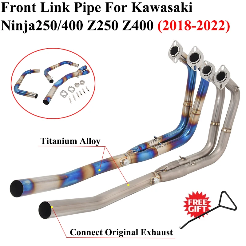 Tubo de enlace titanio para Kawasaki Ninja 250/400 y Z400