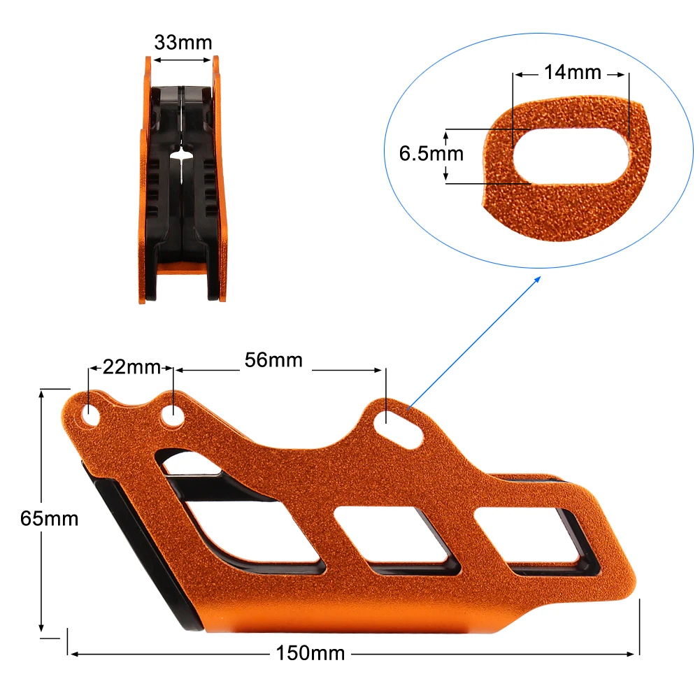 Detalle del protector de cadena para Dirt Bike