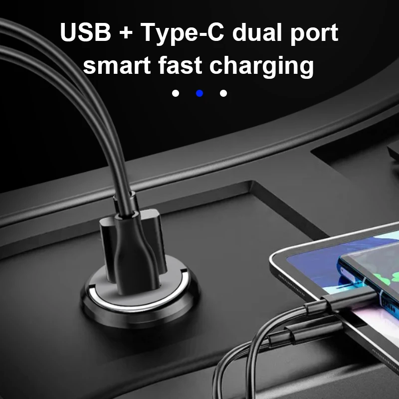 Cargador coche USB dual 100W con carga rápida QC3.0 y PD30W - imagen 2