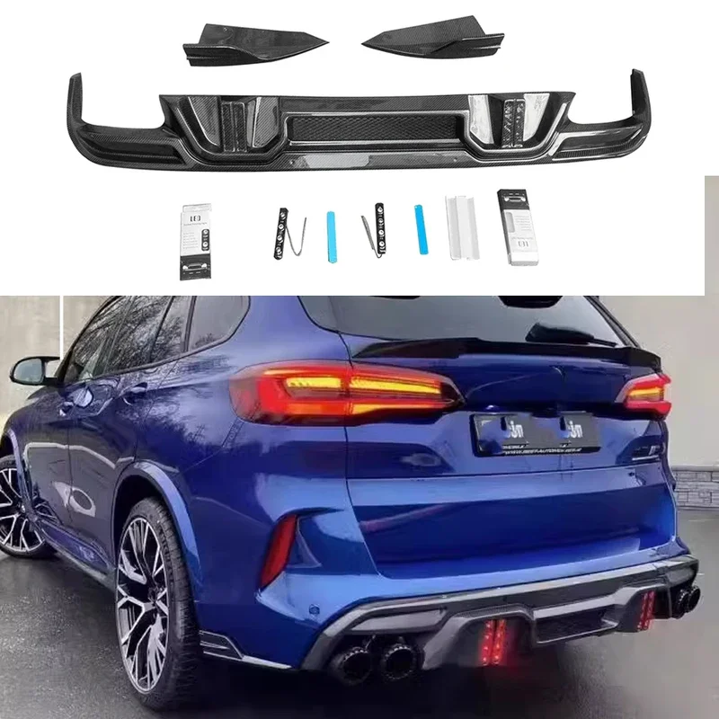BMW X5M F95/X6M F96 2019+ Difusor trasero fibra de carbono divisores - imagen 5