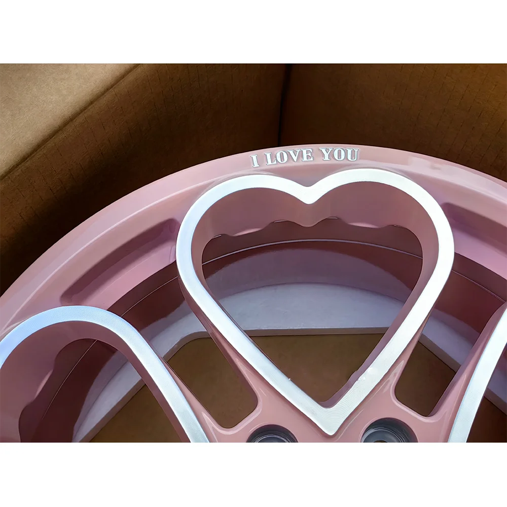 Llantas forjadas con diseño corazón cromado rosa y negro para Honda Civic - imagen 2