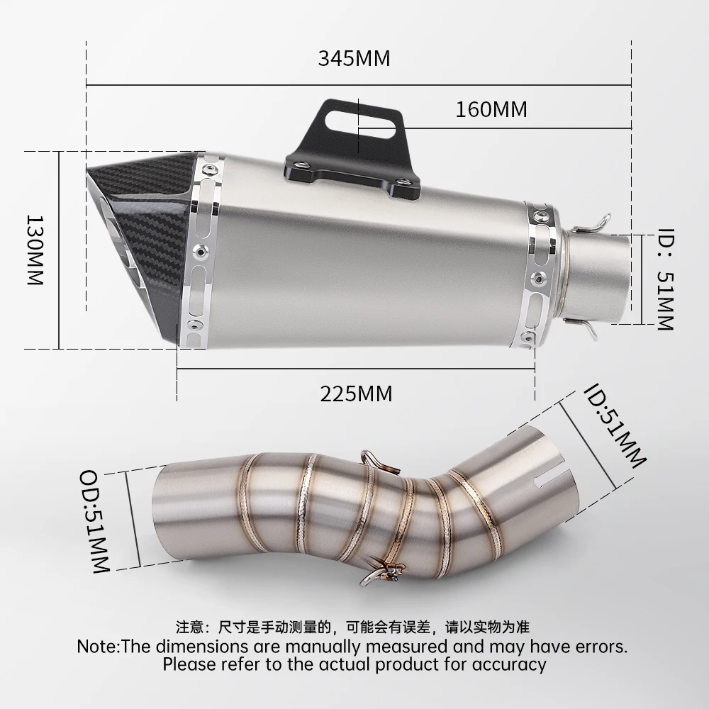 Para z900 2017-2019 tubo de escape medio z900 sistema de escape de motocicleta resbalón en silenciador de 51MM - imagen 3