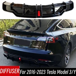 Difusor trasero de carbono con labio y alerón para Tesla Model 3 Y 2016-2023