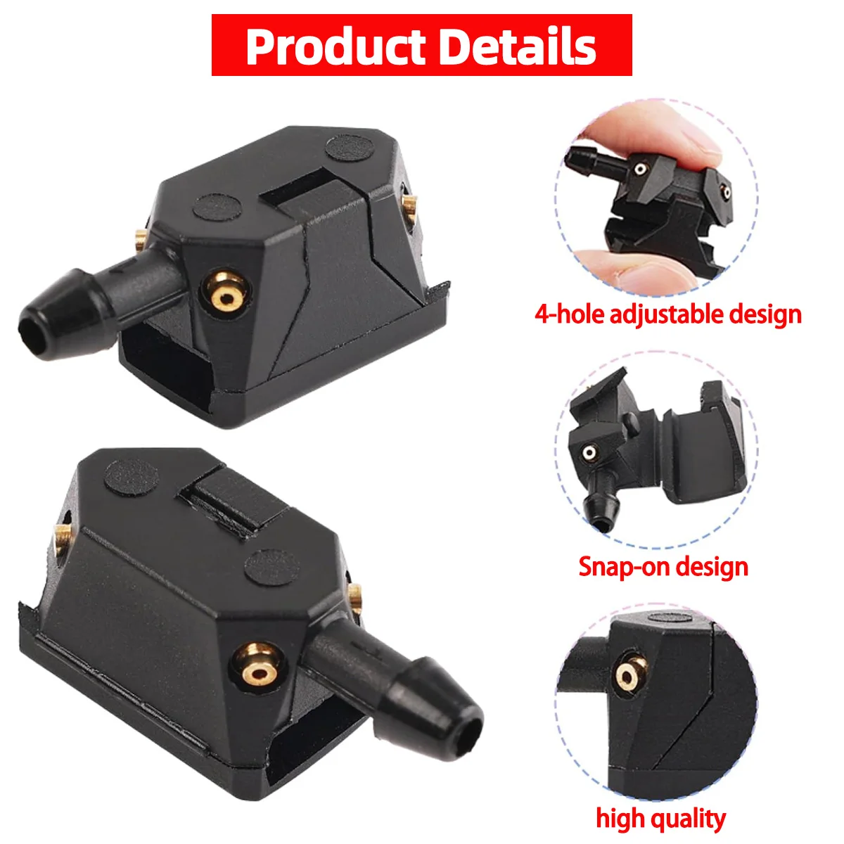 7 unids/set limpiaparabrisas delantero brazo arandela boquilla de pulverización con manguera 2m conector de tubería de agua T Y I 3 tipos de boquillas de limpiaparabrisas - imagen 2