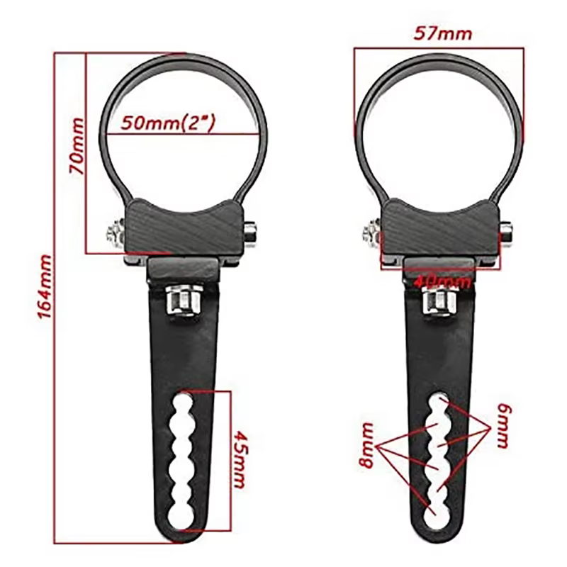 Soporte abrazadera barra LED – 1 a 3 pulgadas 4×4 y moto - imagen 3
