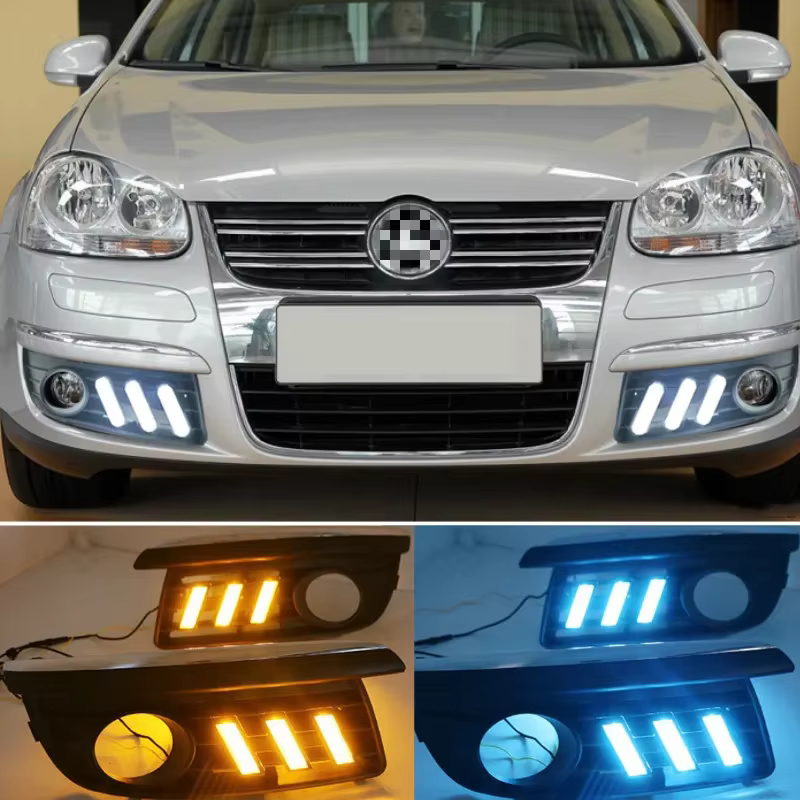 2x específico para VW Jetta MK5 Sagitar 2006 2007 2008 2009 2010 luces de circulación diurna LED DRL marco de cubierta de lámpara antiniebla - imagen 2