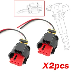 2 uds bobina de encendido arnés de cableado conector de Cable enchufe de 3 pines para Lancia Ypsilon II III 1,2 1,4 0,9 0,1 Delta Musa 71752816