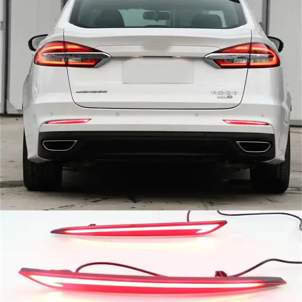 DRL LED para Ford Mondeo Fusion 2013-2018 luz LED para parachoques trasero lámpara antiniebla con frenado luz trasera de conducción lámpara de marcha atrás