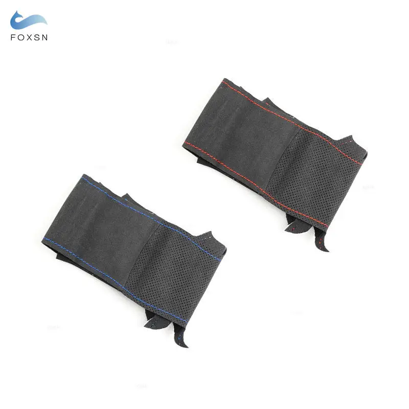 Funda de volante de cuero y gamuza cosida a mano para Kia Forte, Rio y Soul - imagen 2