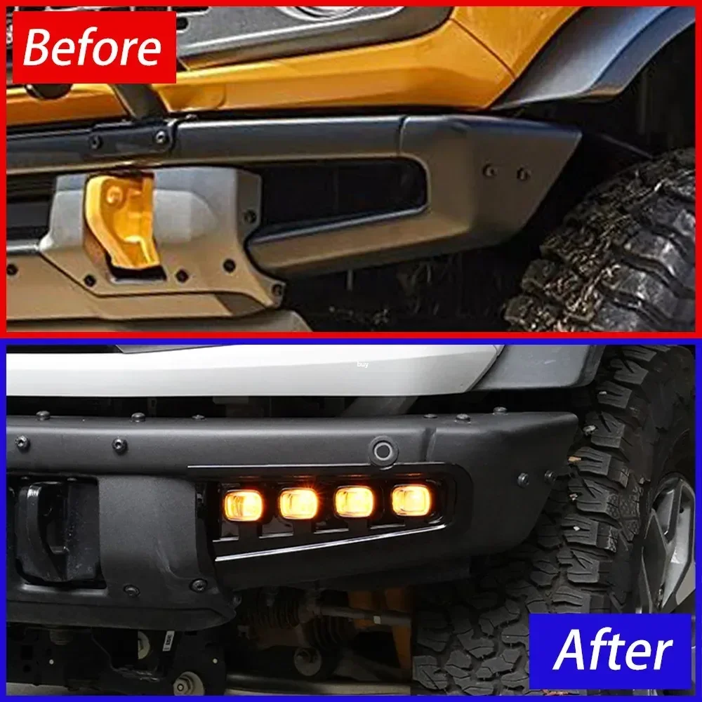 Parachoques delantero Ford Bronco 2021-2022 con luz diurna LED - imagen 4