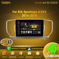 Radio Android Hizpo 2 DIN con CarPlay para Kia Sportage IV