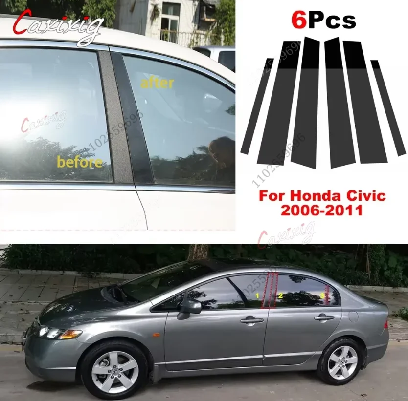 Pilar de ventana Honda Civic 2006-2011 – Cubierta embellecedora efecto espejo