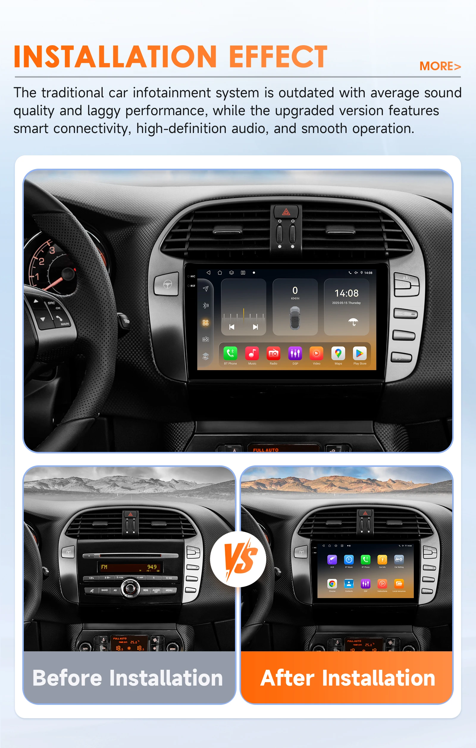 Hizpo Radio 2 DIN con GPS para Fiat Bravo 2007-2012 - imagen 2