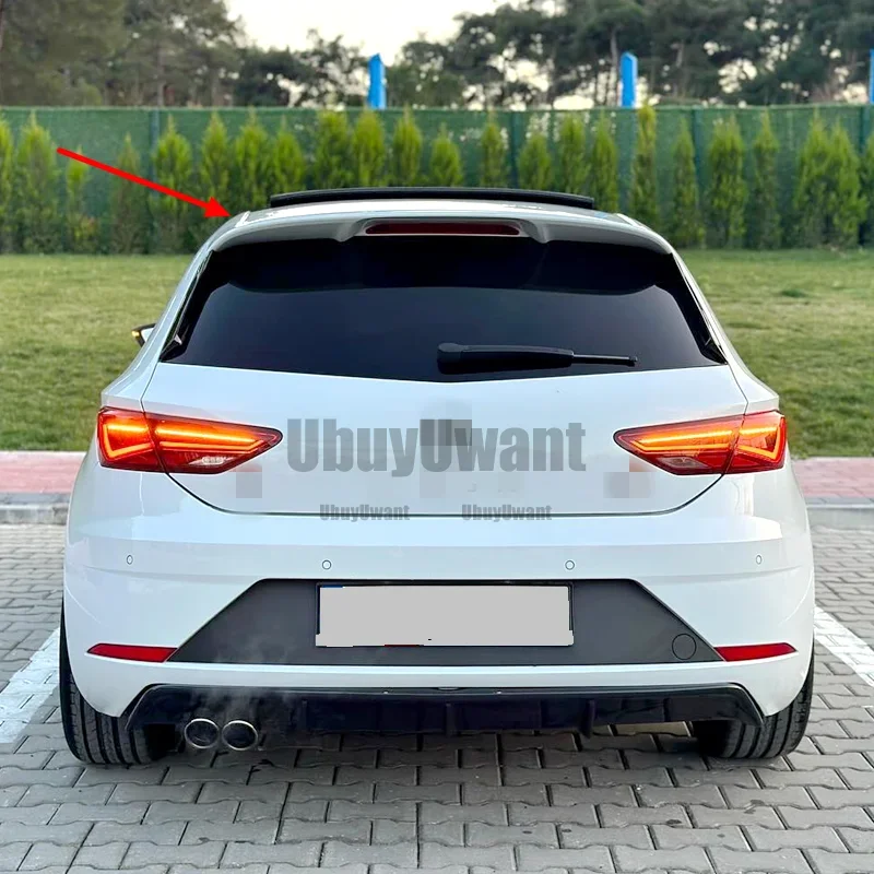 Alerón de labio de techo trasero para Volkswagen Seat LEON MK3 5F FR estilo alerón Hatchback 2012 - 2020 decoración de ala trasera de coche - imagen 2