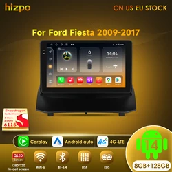 Radio Android 14 2 Din Hizpo Ford Fiesta 2009-2017 con CarPlay
