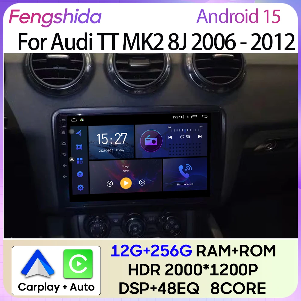 Radio multimedia con CarPlay y GPS navegable para Audi TT MK2 8J