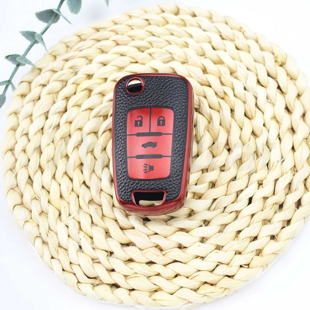 3/4 botones para Chevrolet Equinox Volt Cruze Impala Camaro Garna Yakista AVEO Impala GMC Terrain Car Flip Key Fob funda para llave - imagen 3