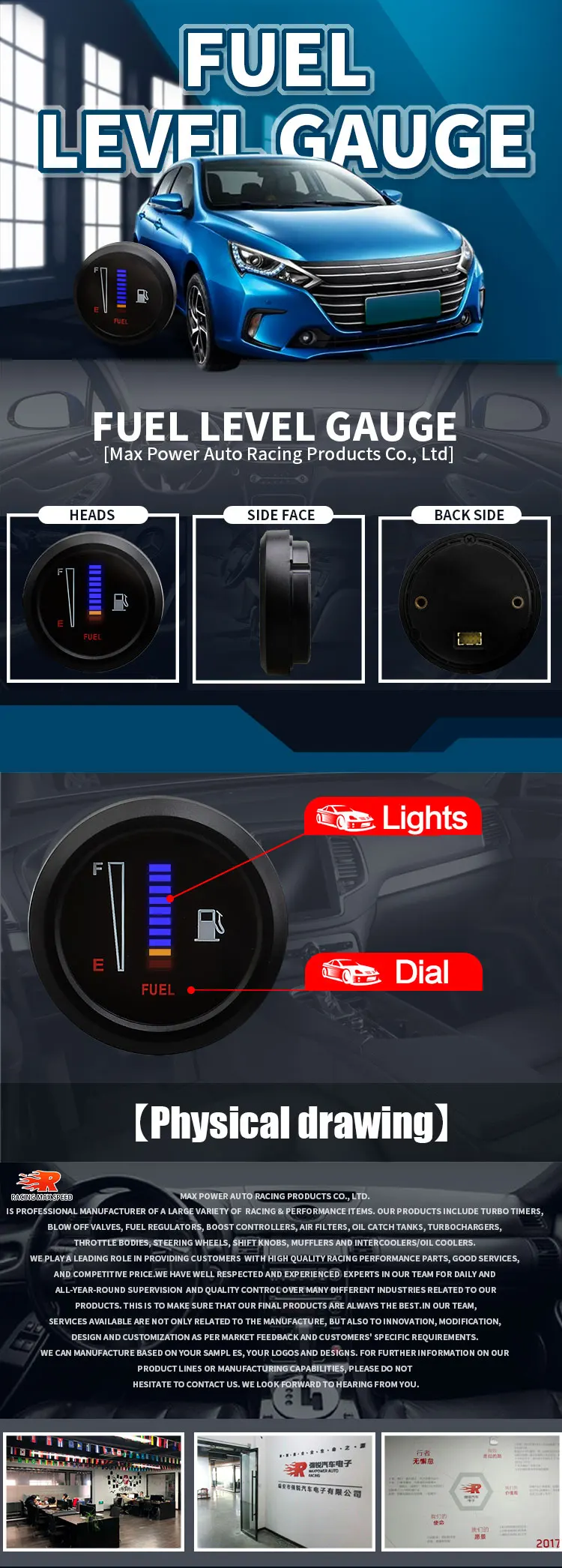 Medidor universal para coche y motocicleta