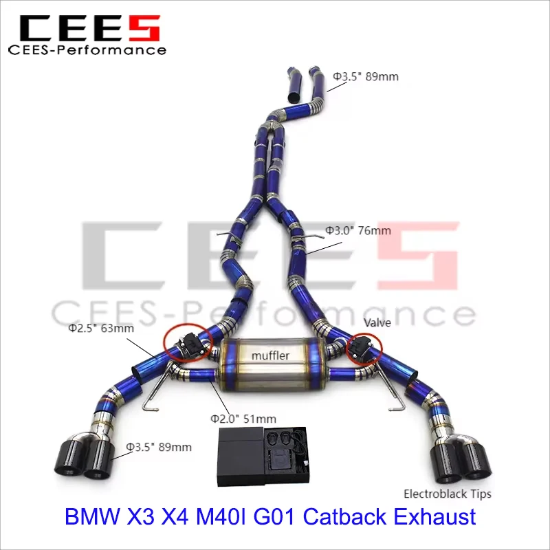 Silenciador CEES Valvetronic Catback – BMW X3 X4 M40I G01 3.0 T
