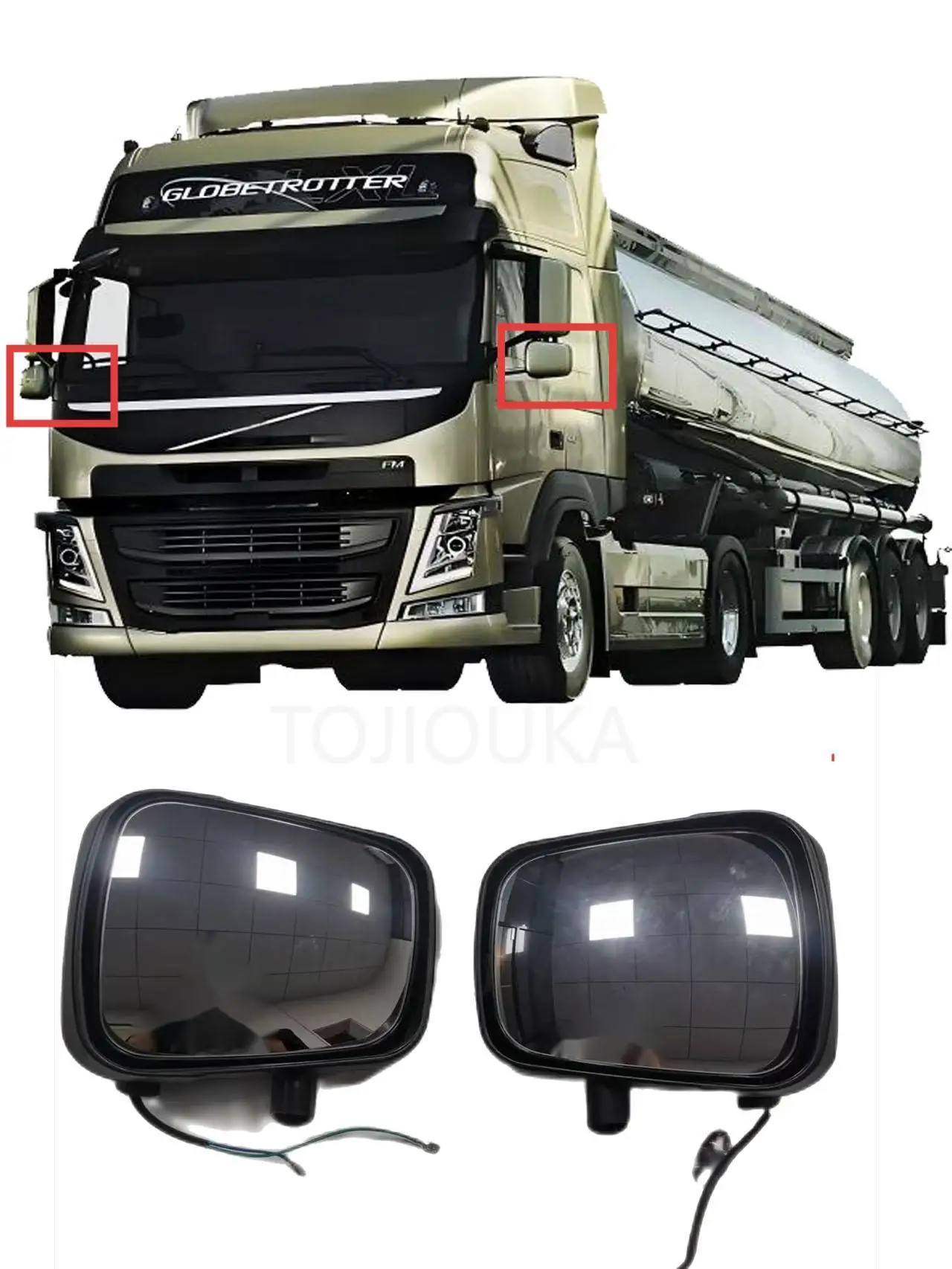 Volvo 20360811 espejo retrovisor gran angular para camión