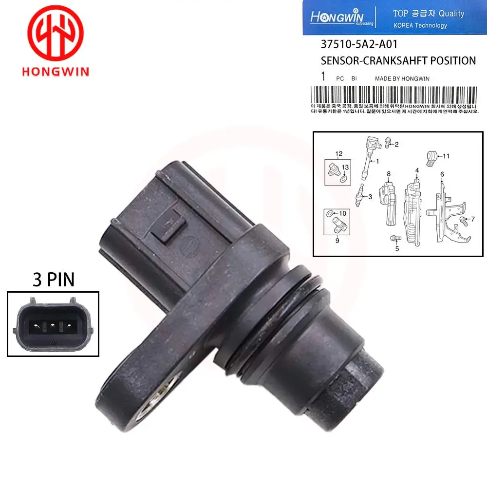 37510-5A2-A01 Sensor de posición del cigüeñal para Acura NSX 2017-2019 2.4l Honda CR-V 2015-2019 2.4l 5S13536 CSS1969 375105 A2A01