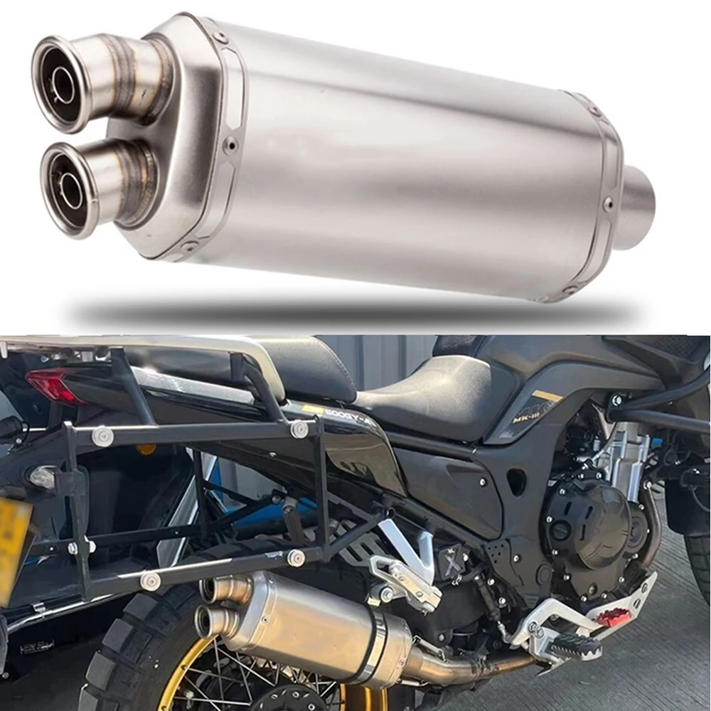 Silenciador de escape doble para motocicleta con DB Killer