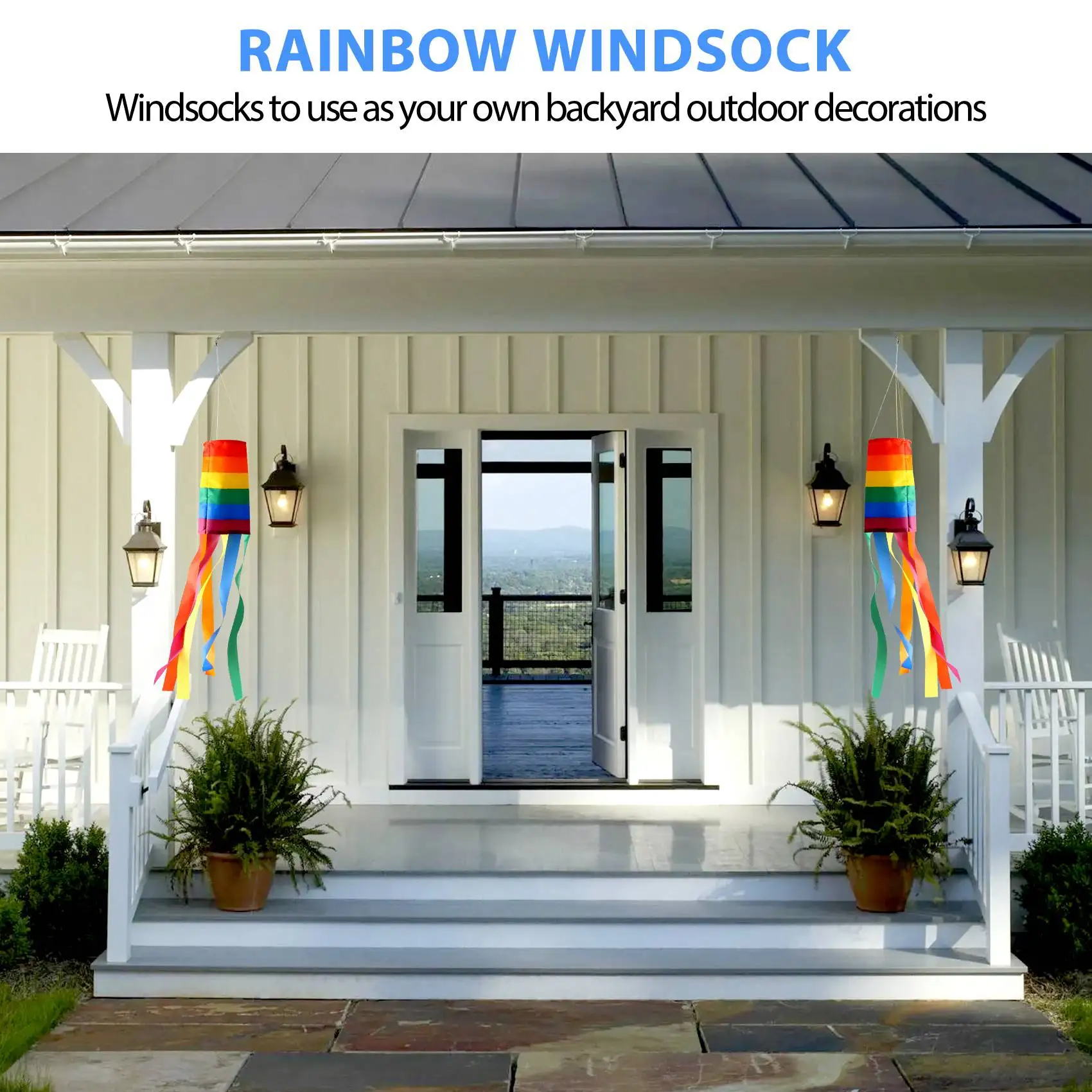 Mangas de viento coloridas colgantes para exterior - imagen 3