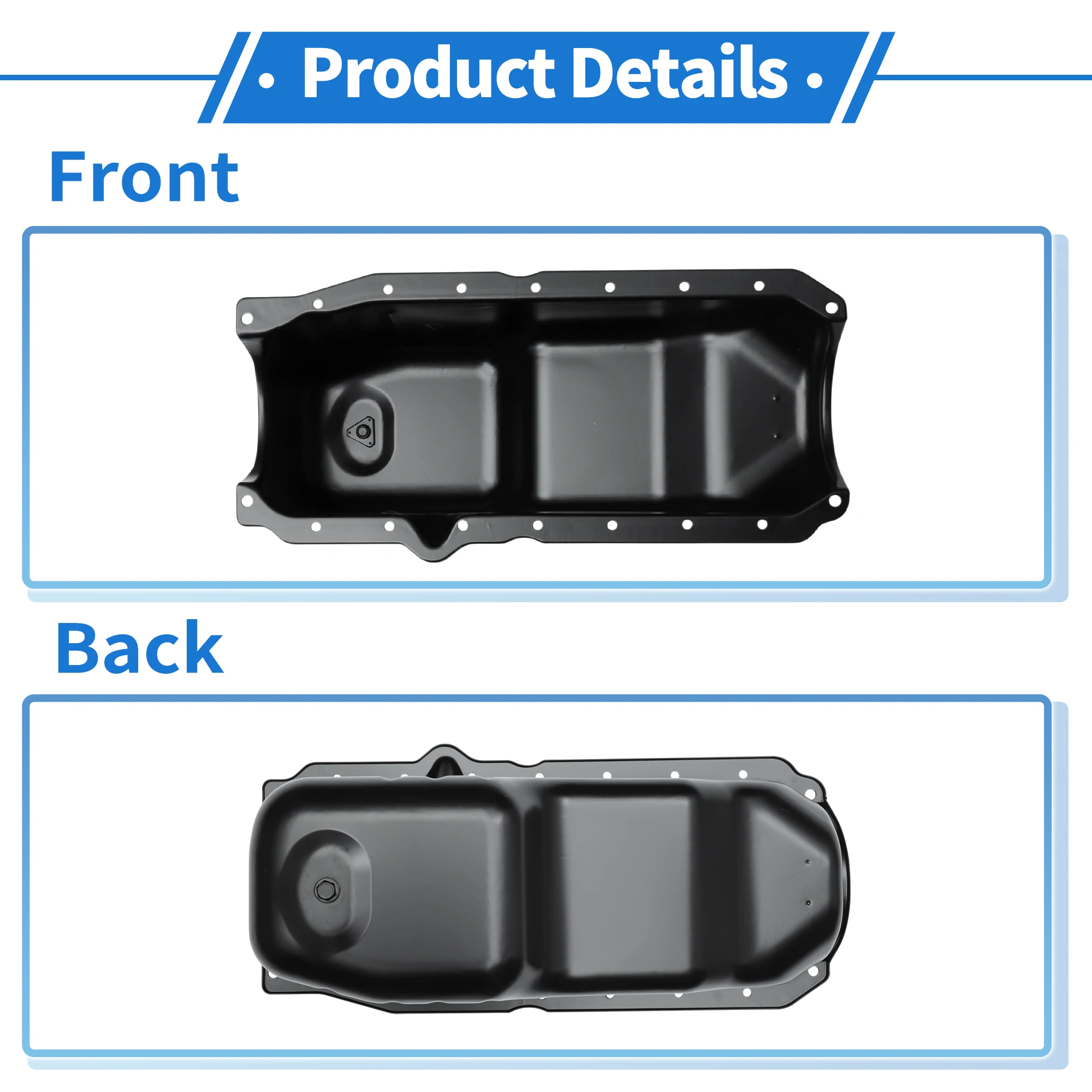 UXCELL 1 pieza No.10110839 cárter de aceite de motor para Chevrolet C1500 1991-1999 acero negro - imagen 3
