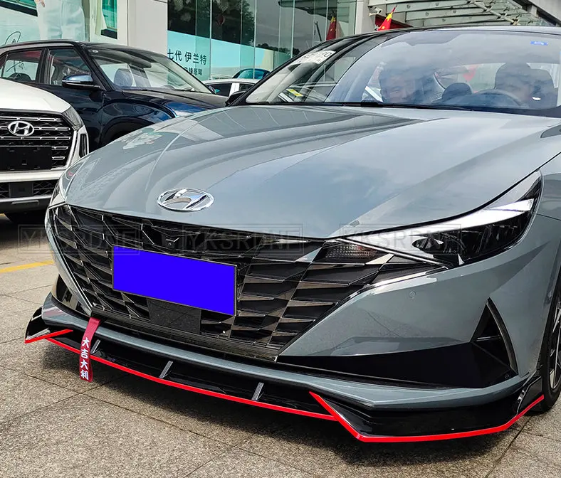 Kit labio parachoques delantero Hyundai Elantra 2021 fibra carbono - imagen 3