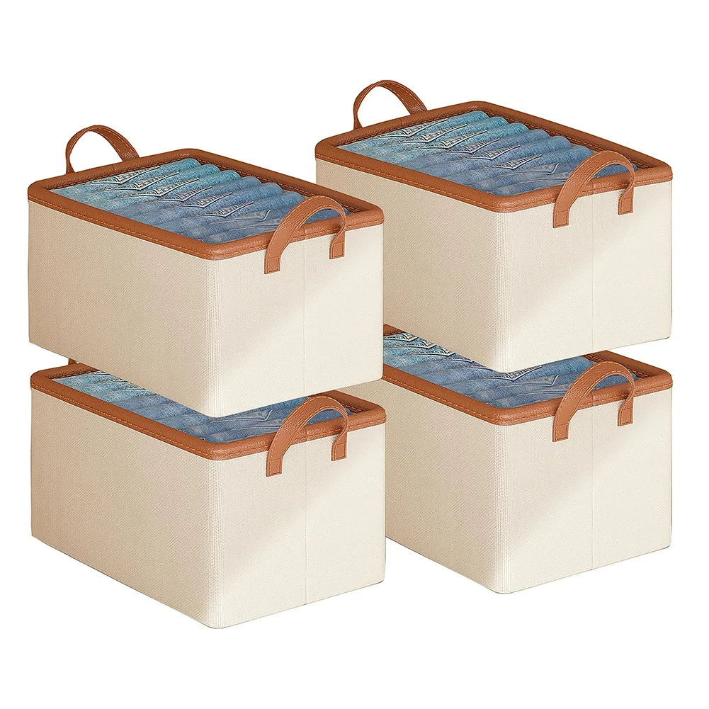 Cesta Organizador Apilable de Tela para Ropa de Armario
