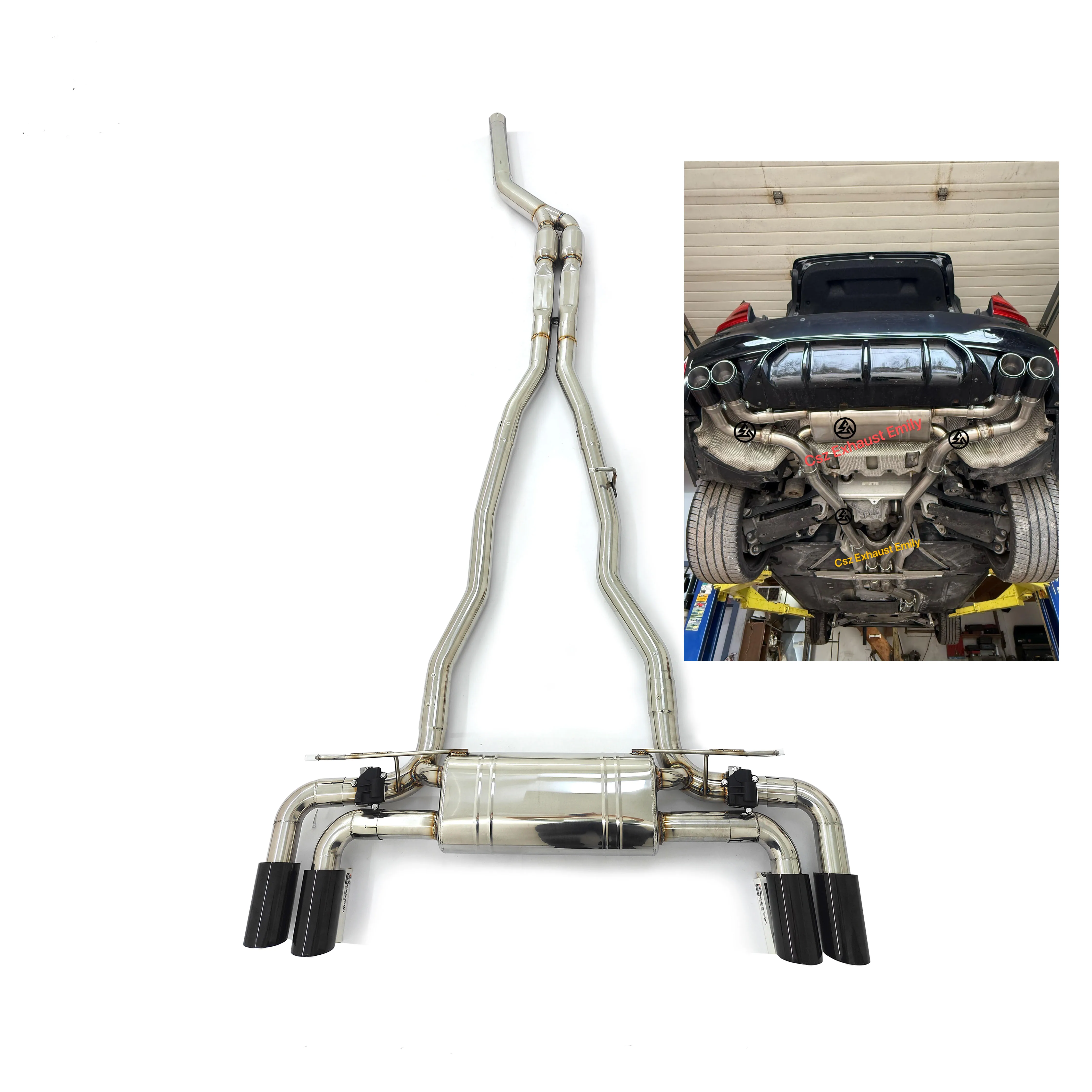 Escape deportivo CSZ catback Valvetronic con válvulas para BMW 540i G30 B58 3.0T