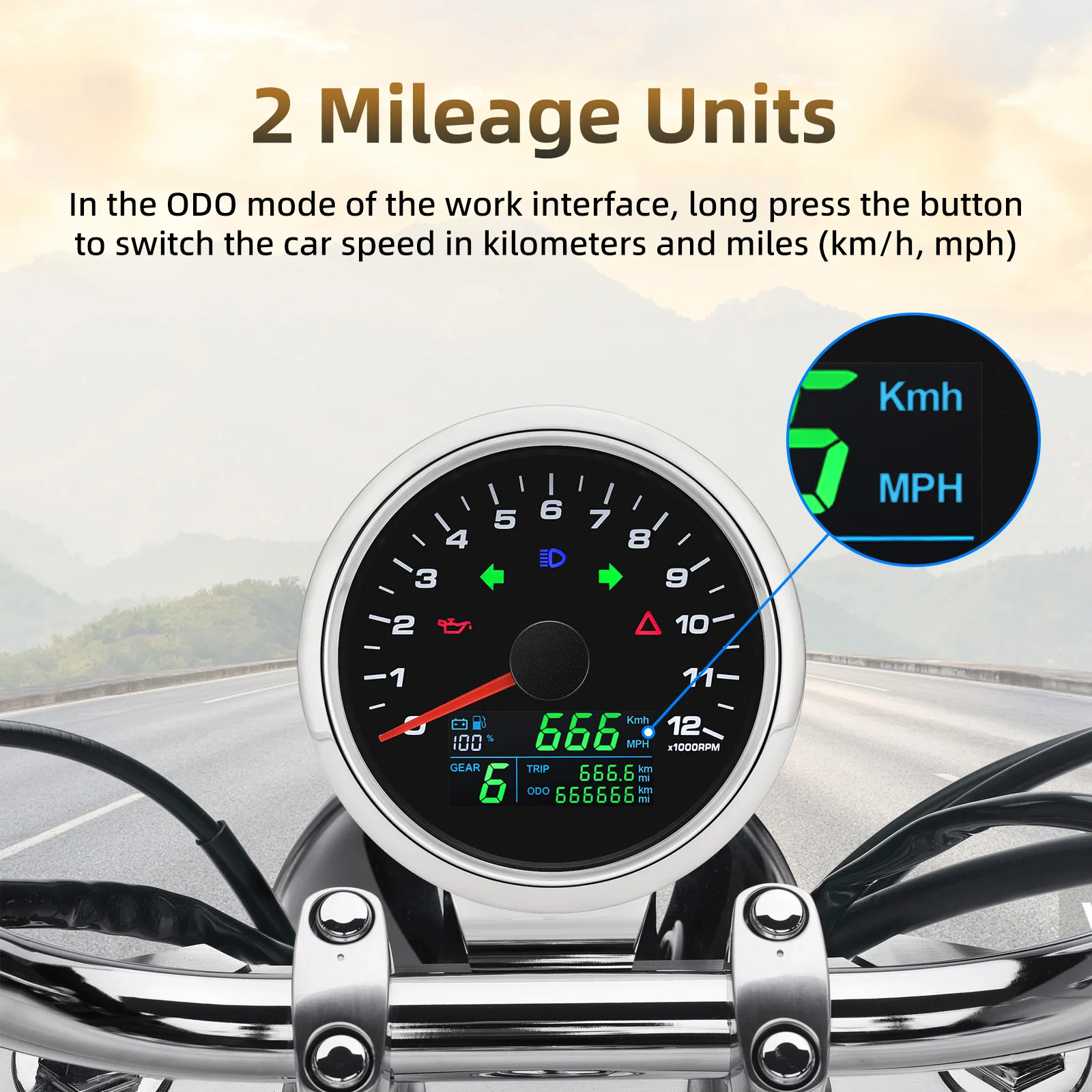 Medidor GPS multifuncional velocímetro tacómetro para coche y moto - imagen 4