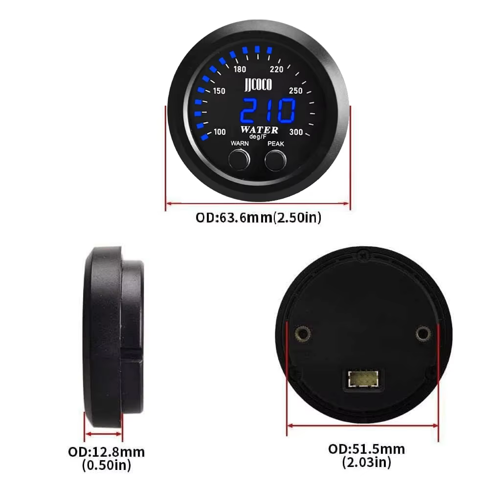Indicador digital de temperatura del agua 52 mm con sensor 1/8 NPT - imagen 5