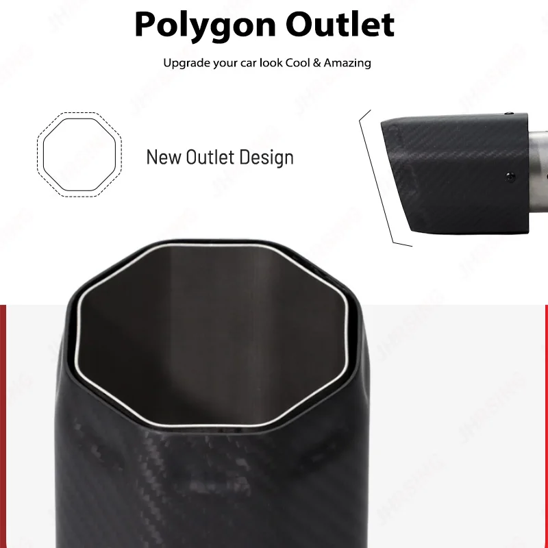 Puntas de escape fibra carbono mate universales – cola cromada - imagen 4