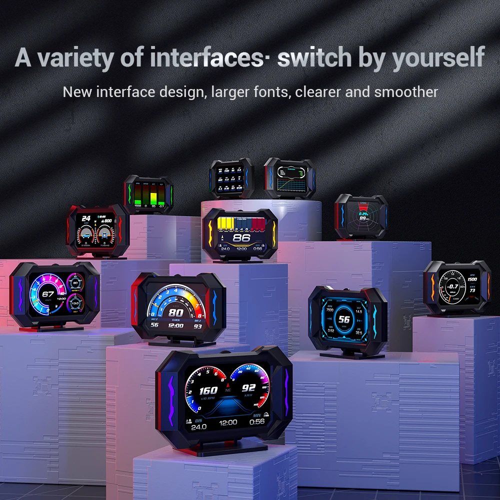Medidor OBD2 con pantalla HUD, tacómetro y velocímetro digital - imagen 3