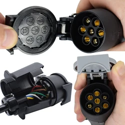 Adaptador de remolque 13 a 7 pines 12V estilo europeo para caravana