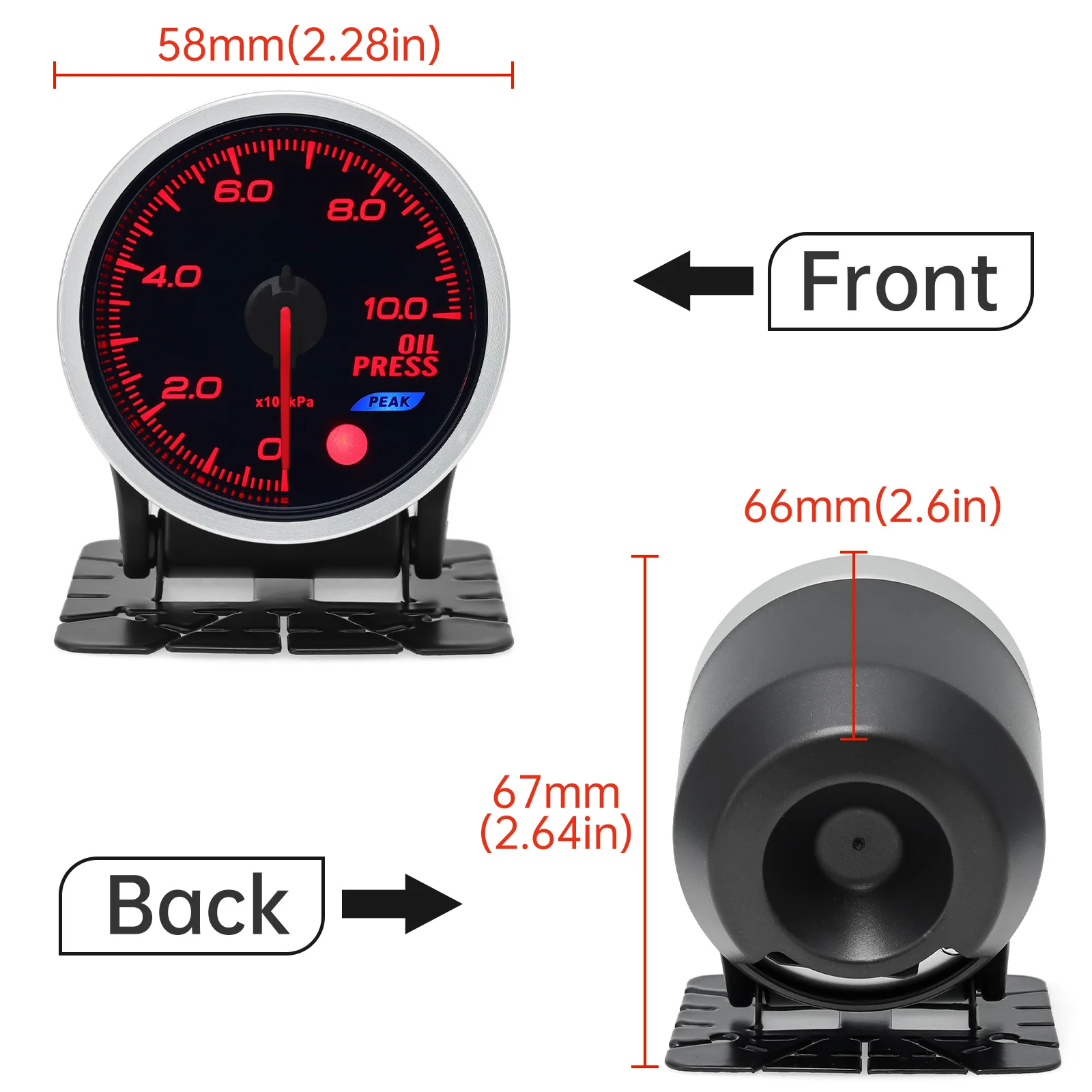 Medidor temperatura de escape EGT 52 mm 8 colores - imagen 3