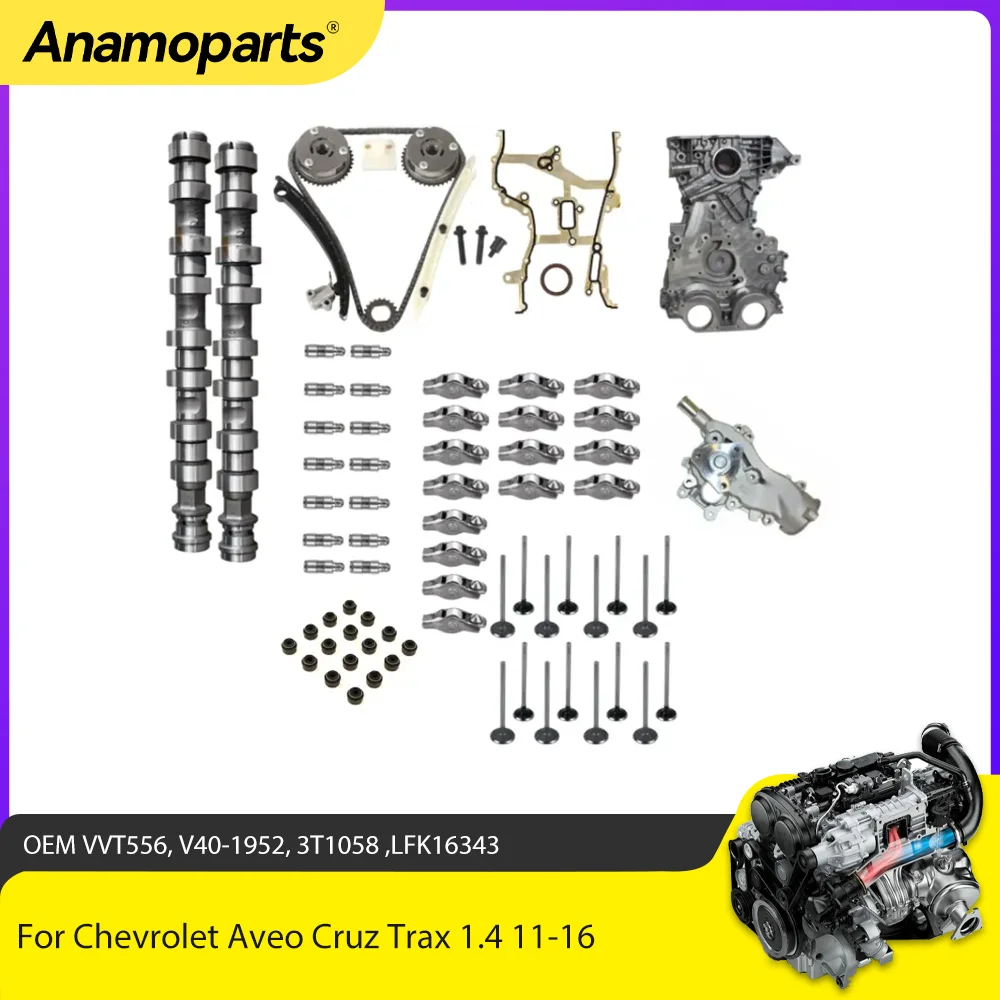 Piezas de motor Kit de árbol de levas Kit de cadena de distribución bomba de agua de aceite elevador basculante Am Set apto para 1,4 L GAS para Chevrolet Aveo Cruz 1.4L 11-16