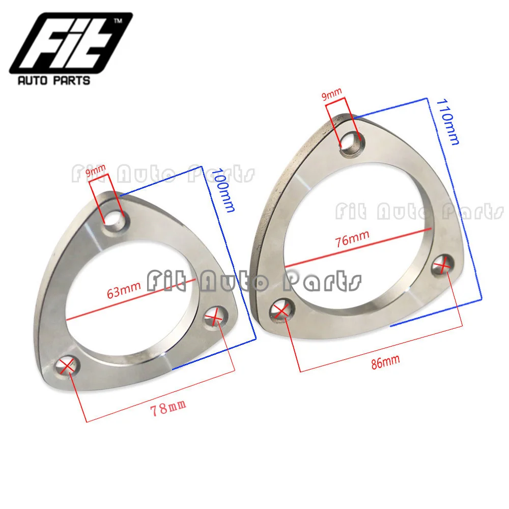 Silenciador de escape tubular universal – Acero inoxidable 201 con brida triangular