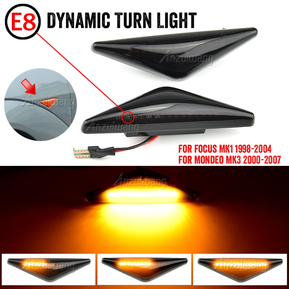 Luz LED intermitente lateral negra ahumada