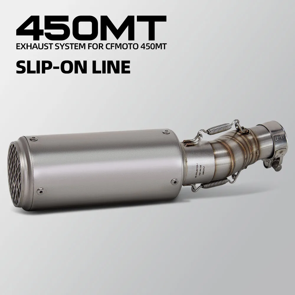 Escape slip-on silenciador adaptable para CFMOTO 450MT Adventure