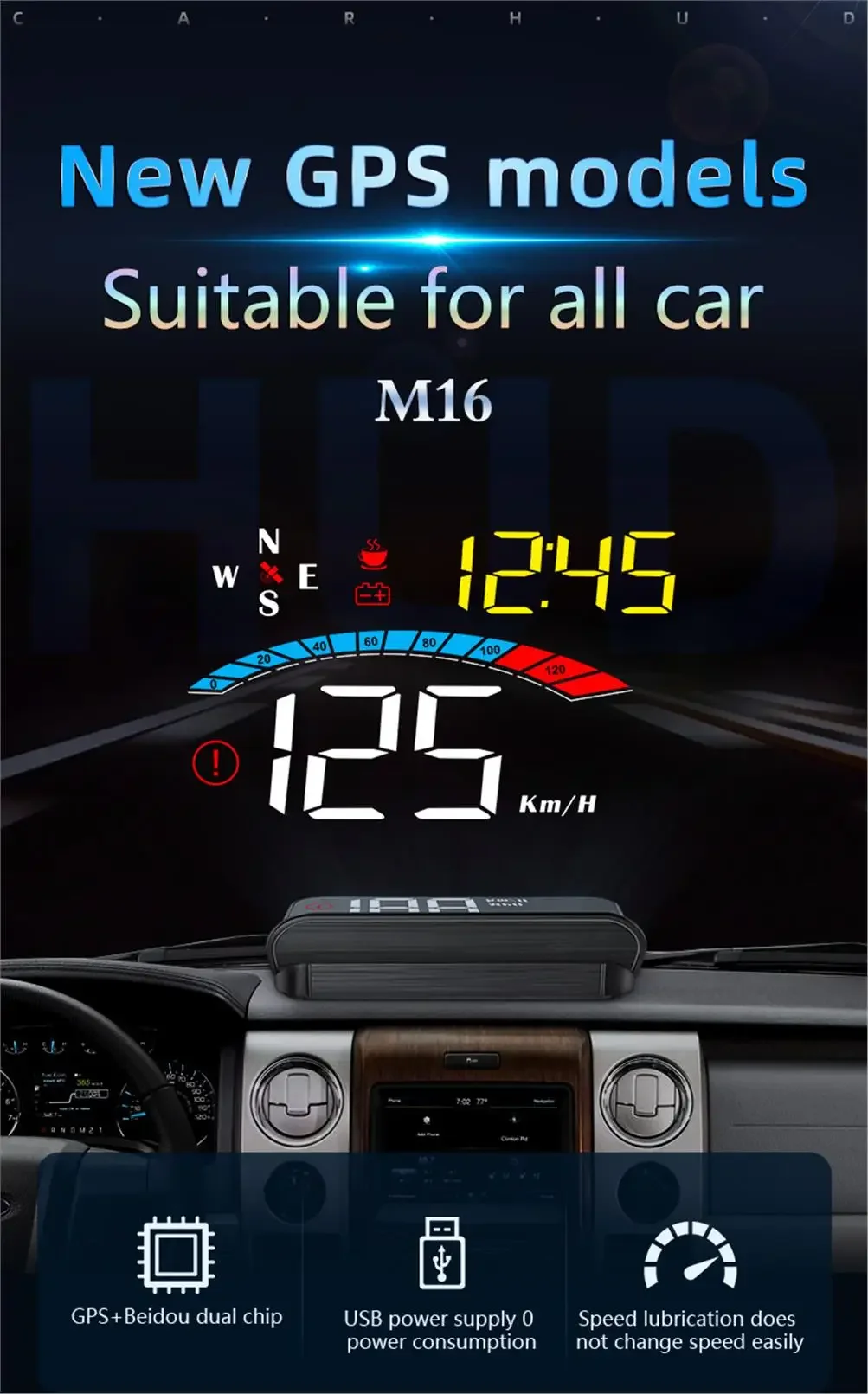 HUD proyectando velocidad y altitud